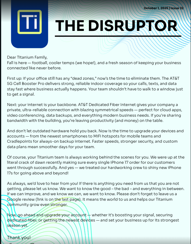 October Newsletter 2025