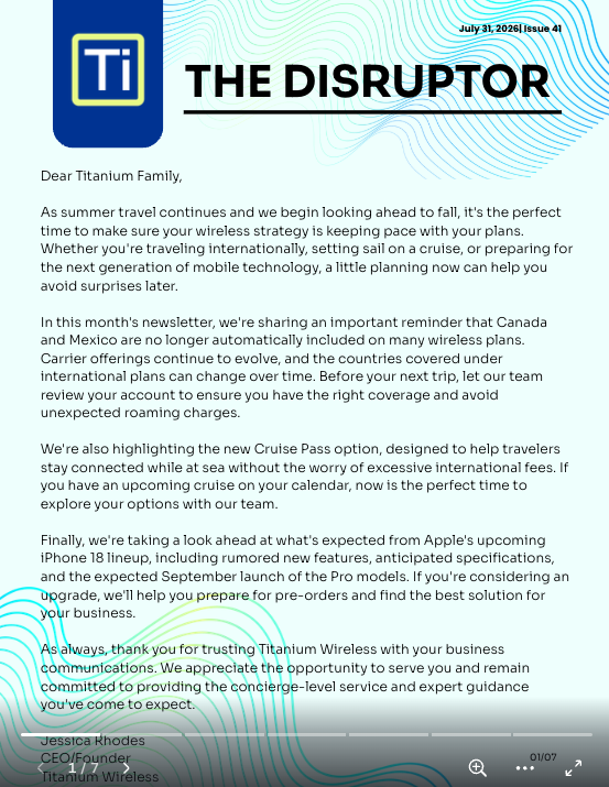 July 2026 Newsletter