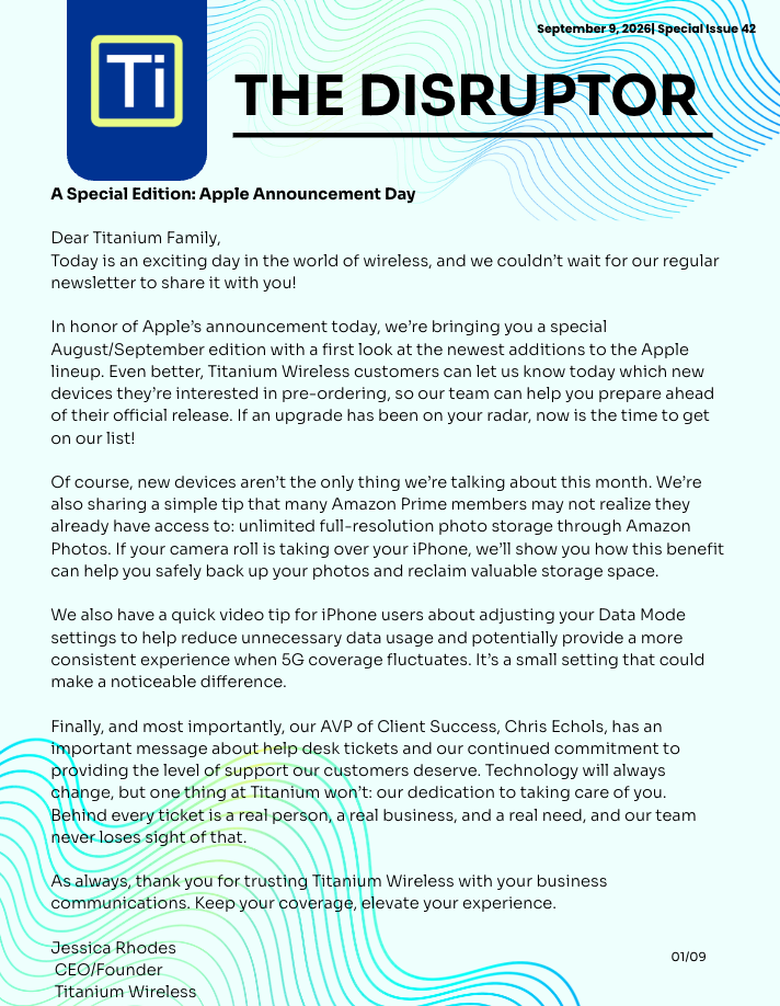 September 2026 Newsletter